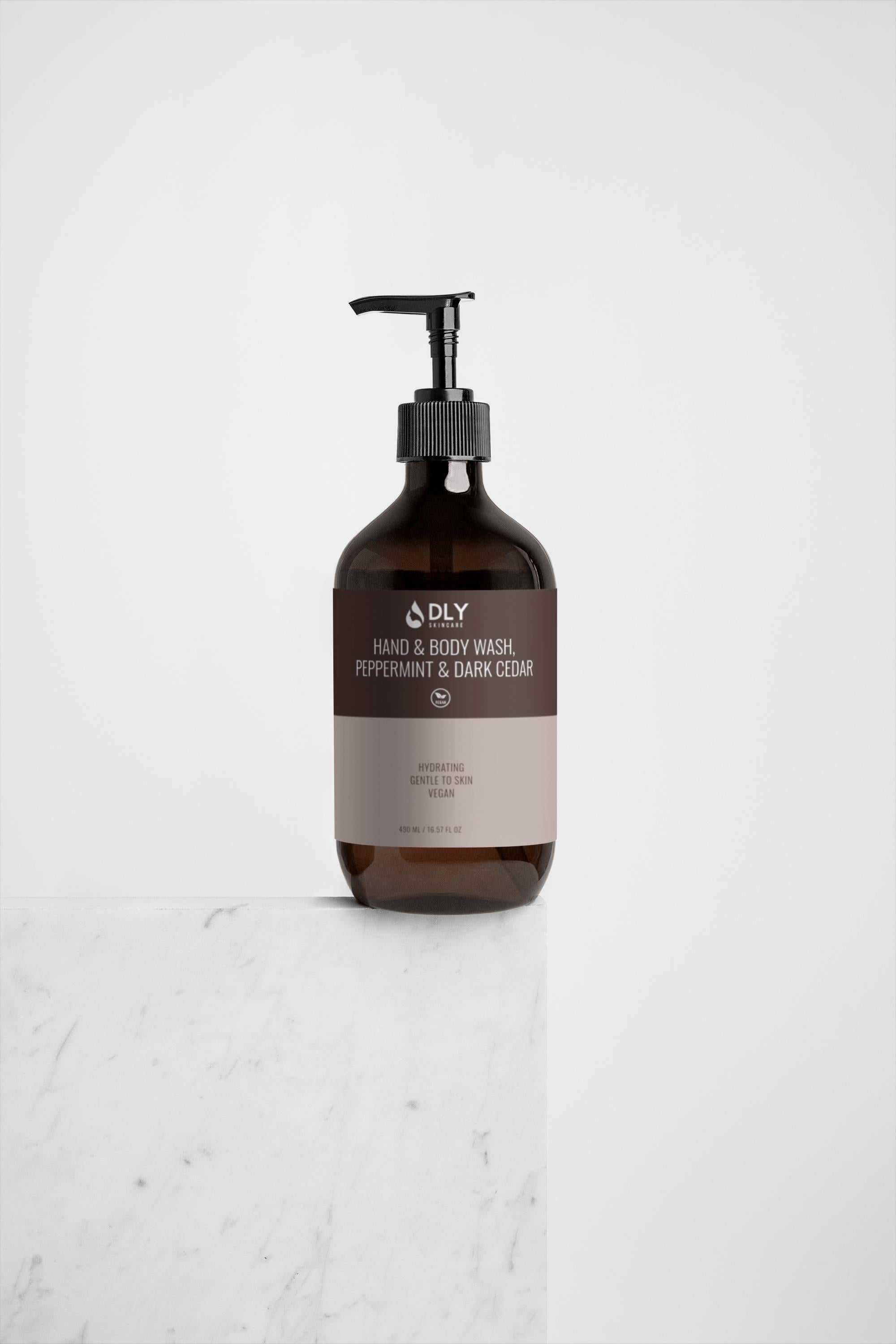 Hand & Body Wash, Peppermint & Dark Cedar