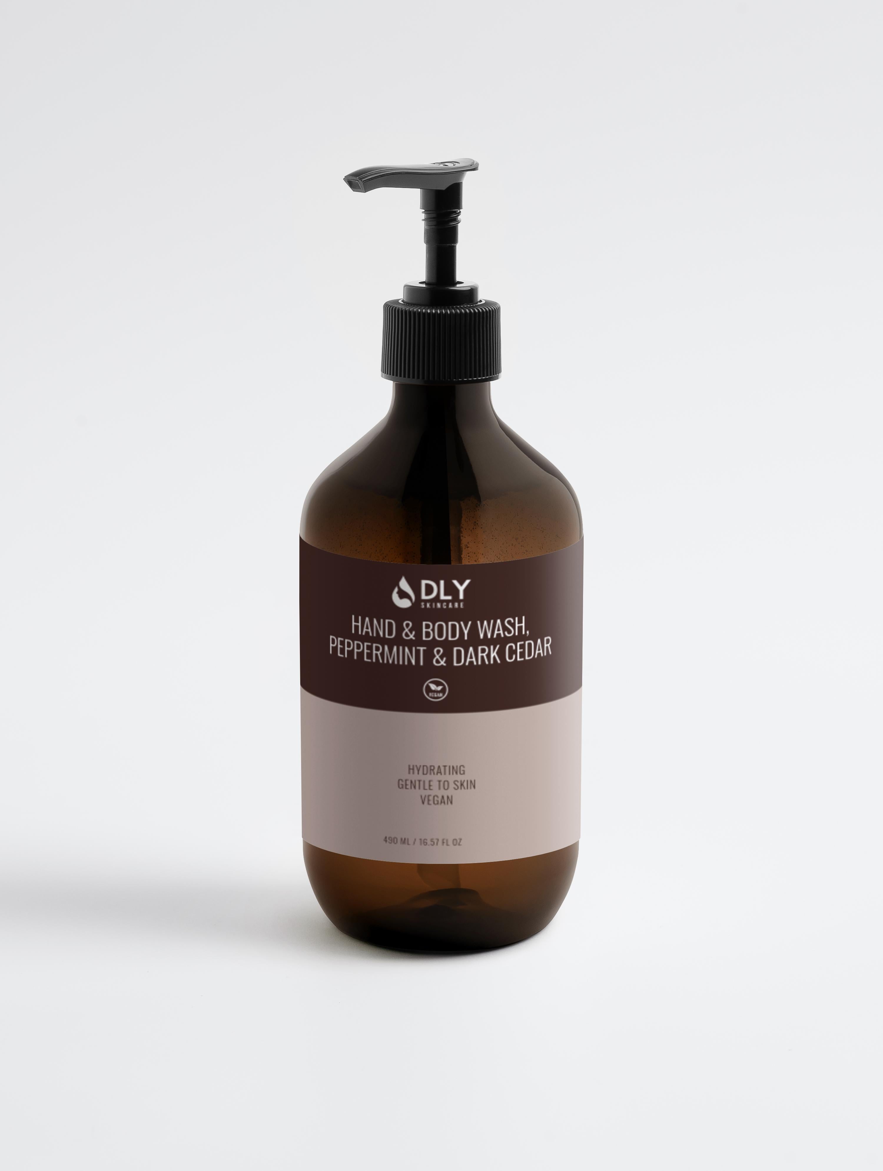 Hand & Body Wash, Peppermint & Dark Cedar